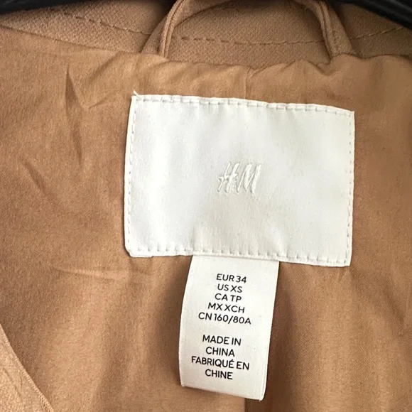 H&M Double-Breasted Brown Trench Coat - Picture 2 of 4